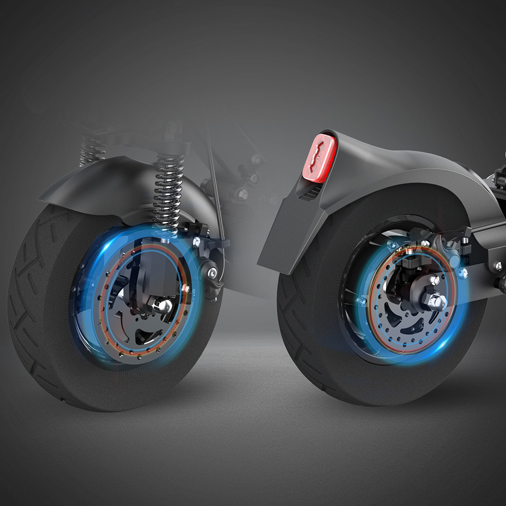 JOYOR Y5-S Electric Scooter with Seat 10 Inch Tires 13Ah 48V Battery 500W Brushless Motor 25Km/h Max Speed 120KG Load 36.9 Miles Long Range - Black