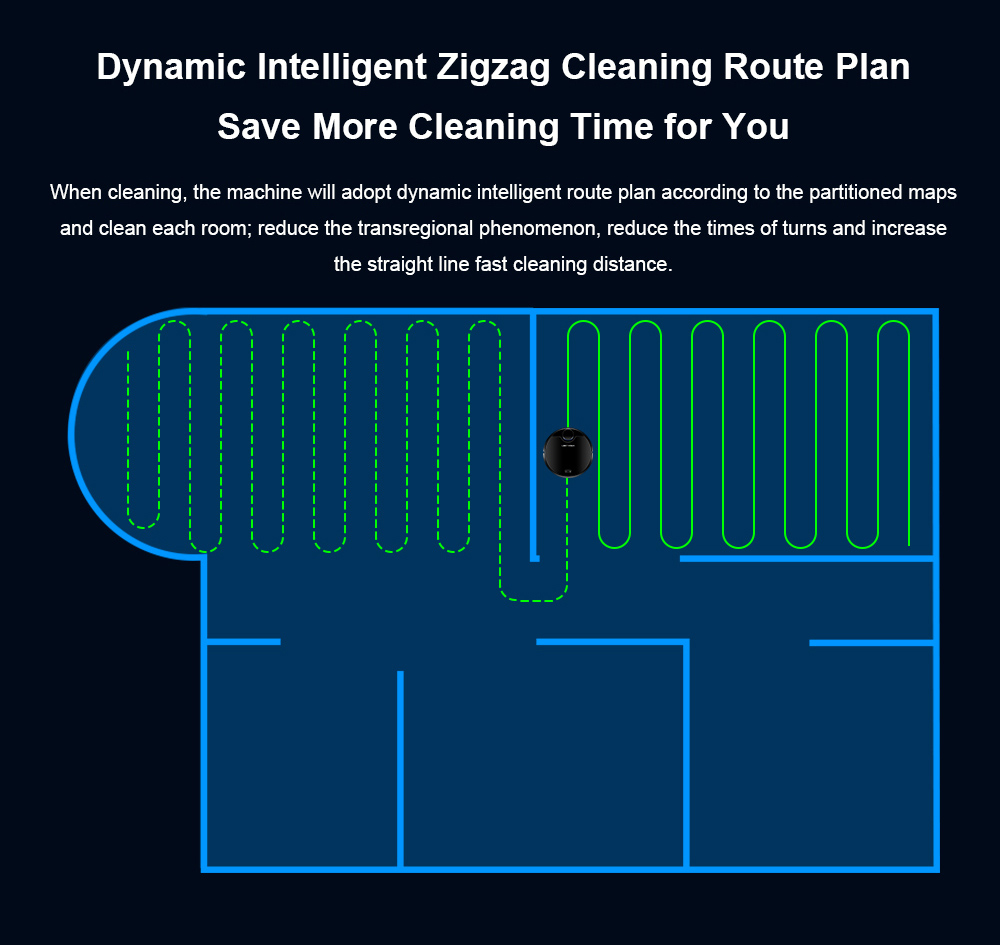 LIECTROUX ZK901 Robot Vacuum Cleaner 3 In 1 Vacuuming Sweeping and Mopping Laser Navigation 6500Pa Suction 5000mAh Battery Voice Control Breakpoint Resume Clean & Mapping APP Control - Black