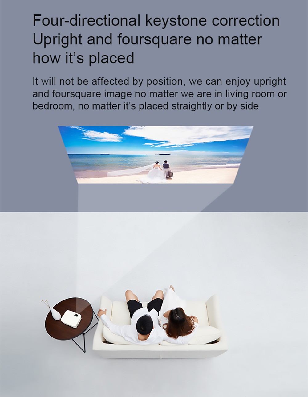 Wanbo X1 Pro Smart Projector Android 9.0 1GB+8GB Memory, 720P HD HDR Keystone Correction 2.4G WiFi Home Theater EU Plug