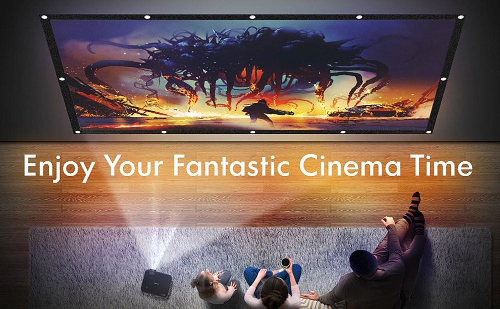 apeman 100 inch HD Portable Projector Screen,16:9 HD 4K Foldable Anti Crease Thick Projection Screen, 160 Degree Viewing