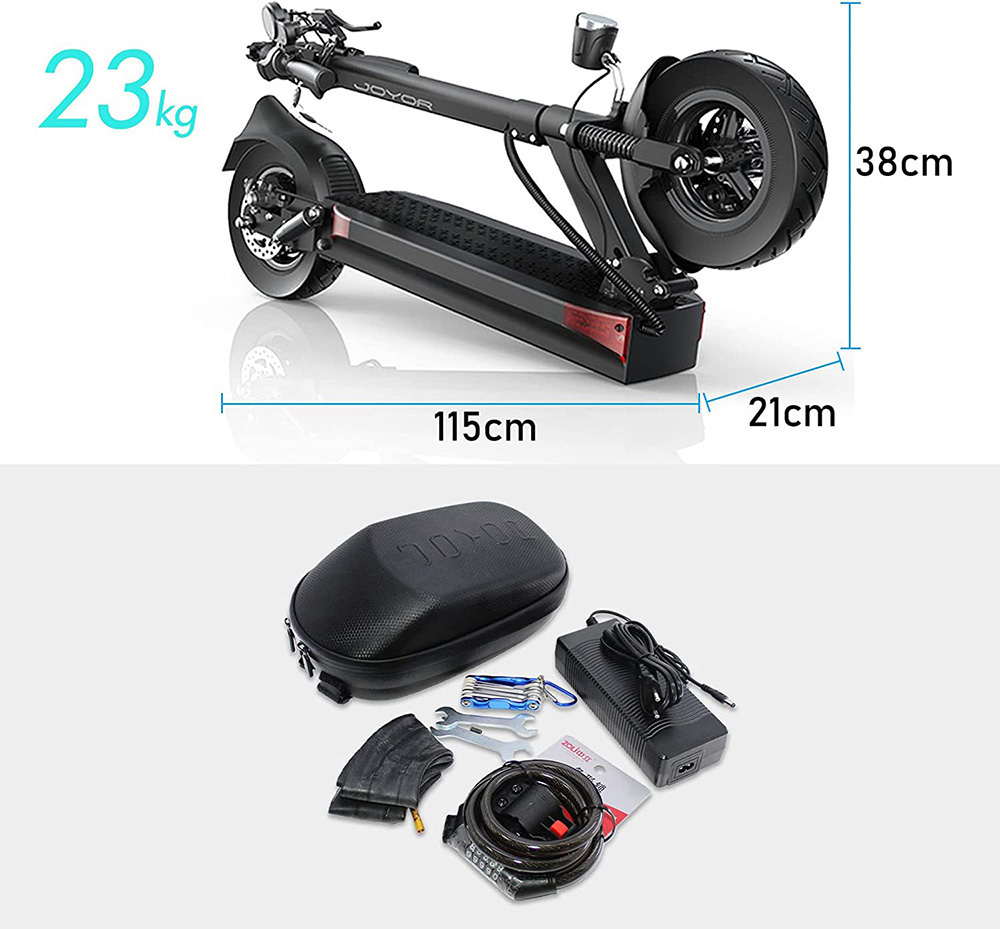 JOYOR Y5S Electric Scooter 10 Inch 25Km/h 48V 13AH 500W Motor Black
