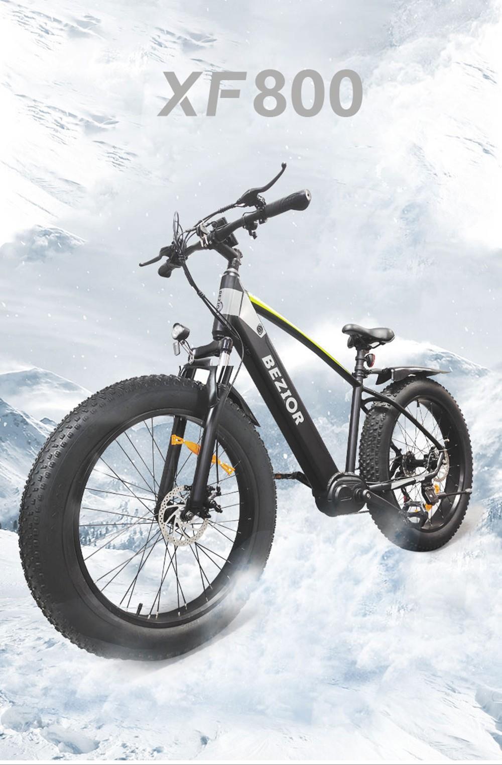 BEZIOR XF800 Electric Mountain Bike 26*4.0 Inch Fat Tires 500W Mid Motor 48V 13Ah Battery 40Km/h Max Speed 90KG Load Dual Mechanical Disc Brake Shimano 7-Speed Gears - Black & Blue 8 BEZIOR XF800 Electric Bike 500W Mid Motor 13Ah Battery 40km/h Max Speed 90kg Load - Black & Blue