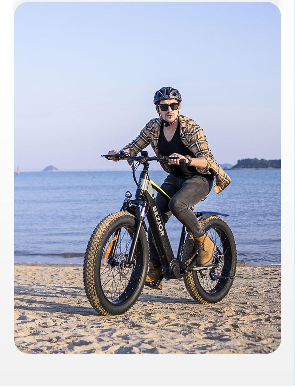 BEZIOR XF800 Electric Mountain Bike 26*4.0 Inch Fat Tires 500W Mid Motor 48V 13Ah Battery 40Km/h Max Speed 90KG Load Dual Mechanical Disc Brake Shimano 7-Speed Gears - Black & Blue 19 BEZIOR XF800 Electric Bike 500W Mid Motor 13Ah Battery 40km/h Max Speed 90kg Load - Black & Blue