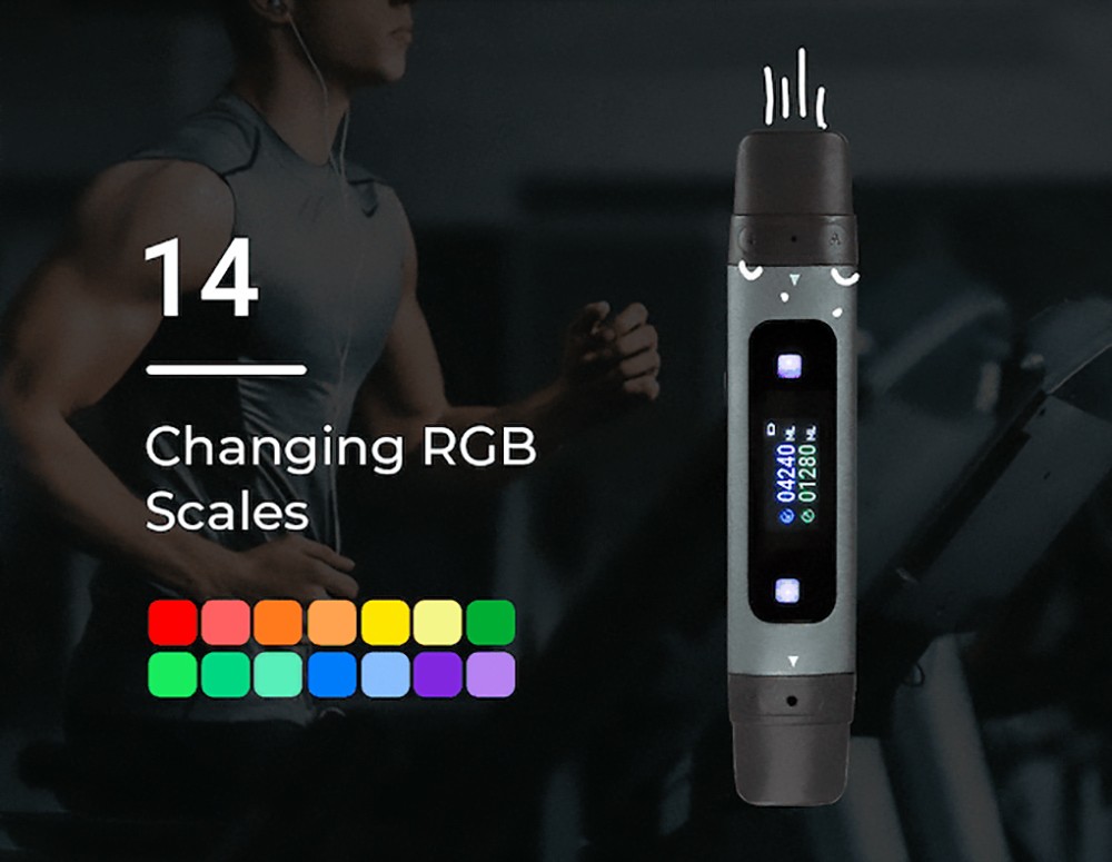 BreaThru Max Spirometer Breathing Trainer with 3 Pair of Reusable Mouthpieces Support App Control - Black