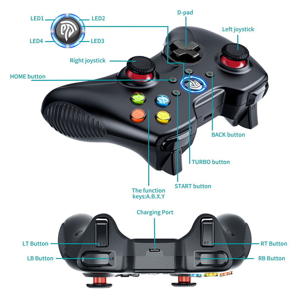 EasySMX Arion8236 Wireless Game Controller, Supports PS3, Android Phones and Tablets and PC - Black