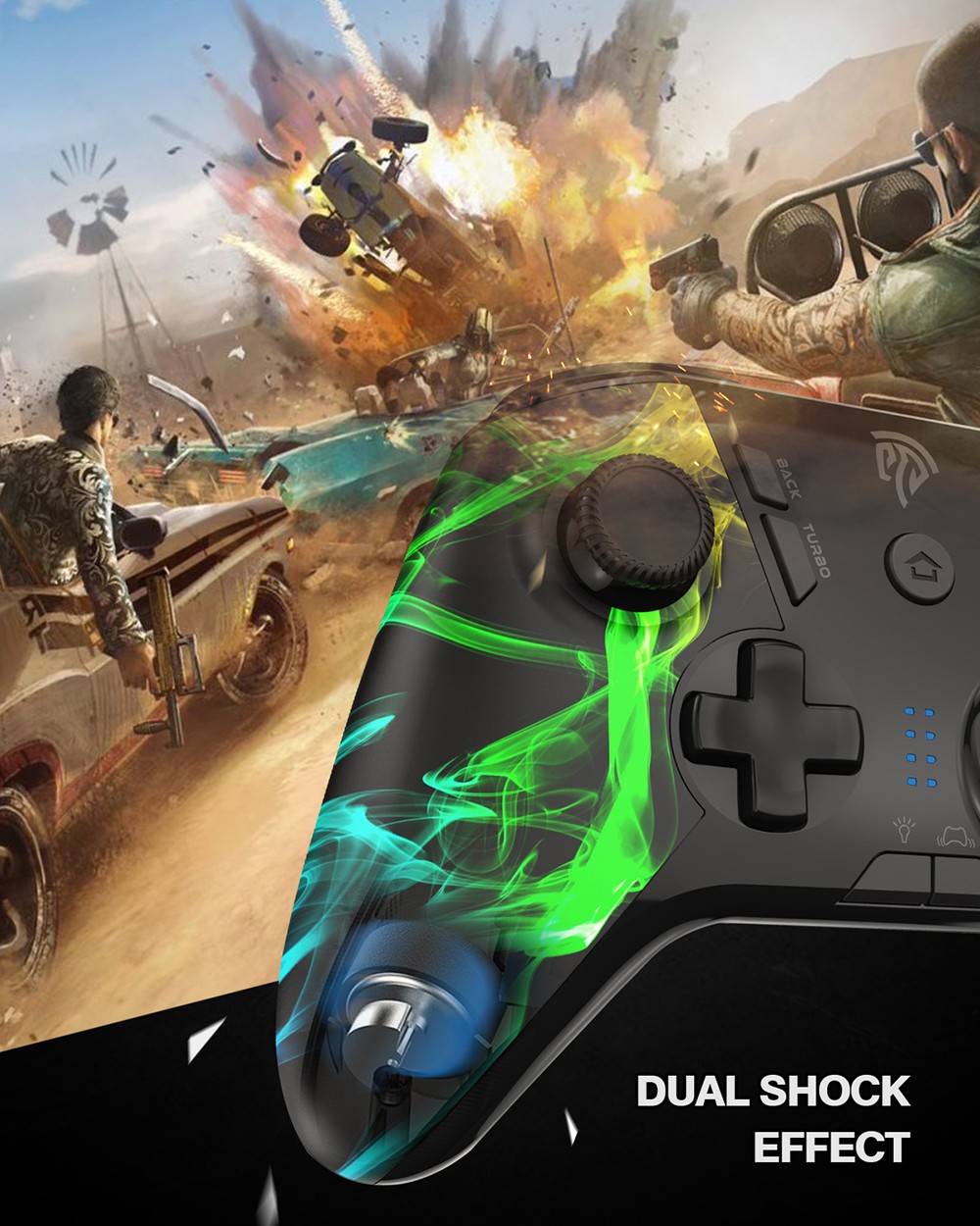 EasySMX Arion9110 Wireless Game Contoller, 2.4G Gamepad for PS3, TV Box, Windows XP/10/7/8/8.1 - Multicoloured