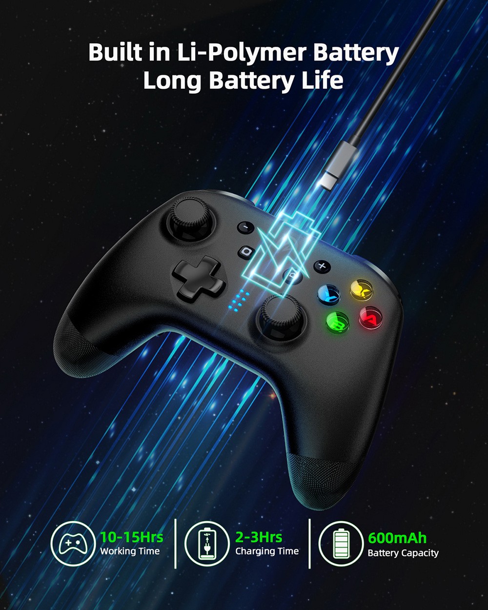 EasySMX Switch Pro Controller for Nintendo Switch/Lite/OLED, PC Controller, 3-modes Switch Controller - Black