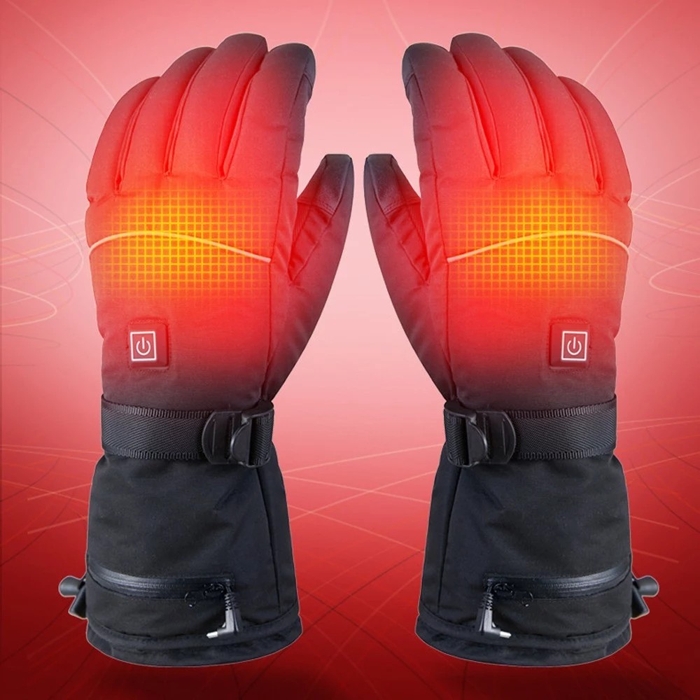 Electric Heating Gloves for Skating, Cycling Outdoor Activities, Rechargeable Thickened Gloves 5V 4000mAh Battery