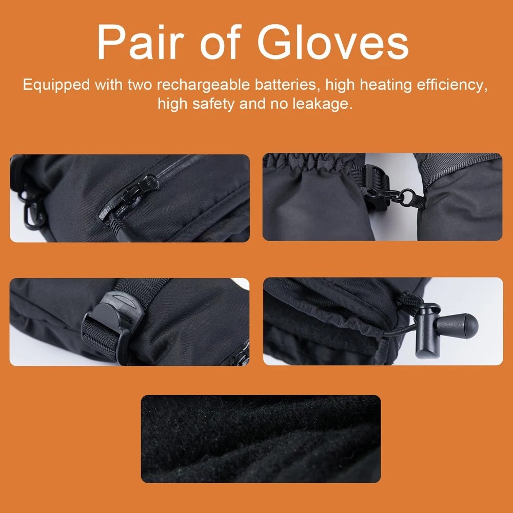 Electric Heating Gloves for Skating, Cycling Outdoor Activities, Rechargeable Thickened Gloves 5V 4000mAh Battery