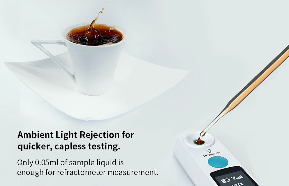 FJD Pro ATC Refractometer, 0-55% Brix Range, 0.1% Accuracy, 350mAh Capacity, IP67 Waterproof, App Connection