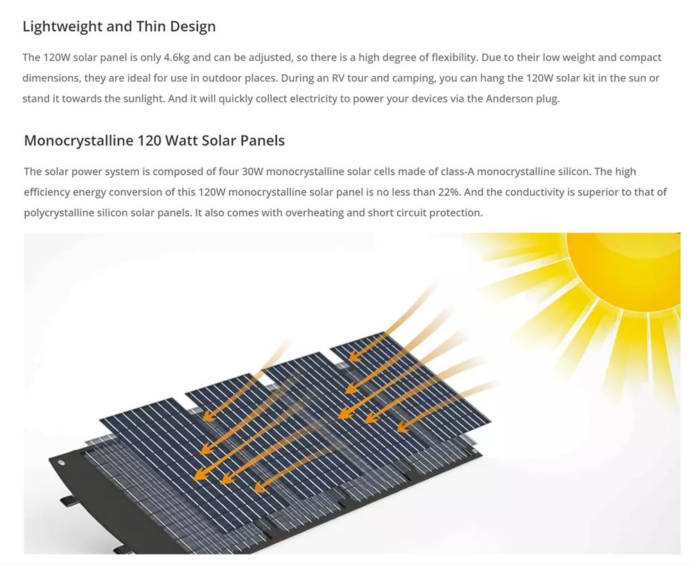 FJDynamics 120W Foldable Portable Solar Panel, 22% Energy Conversion Rate, Dustproof, High-Temperature Resistant 10 FJDynamics 120W Foldable Portable Solar Panel, 22% Energy Conversion Rate, Dustproof, High-Temperature Resistant