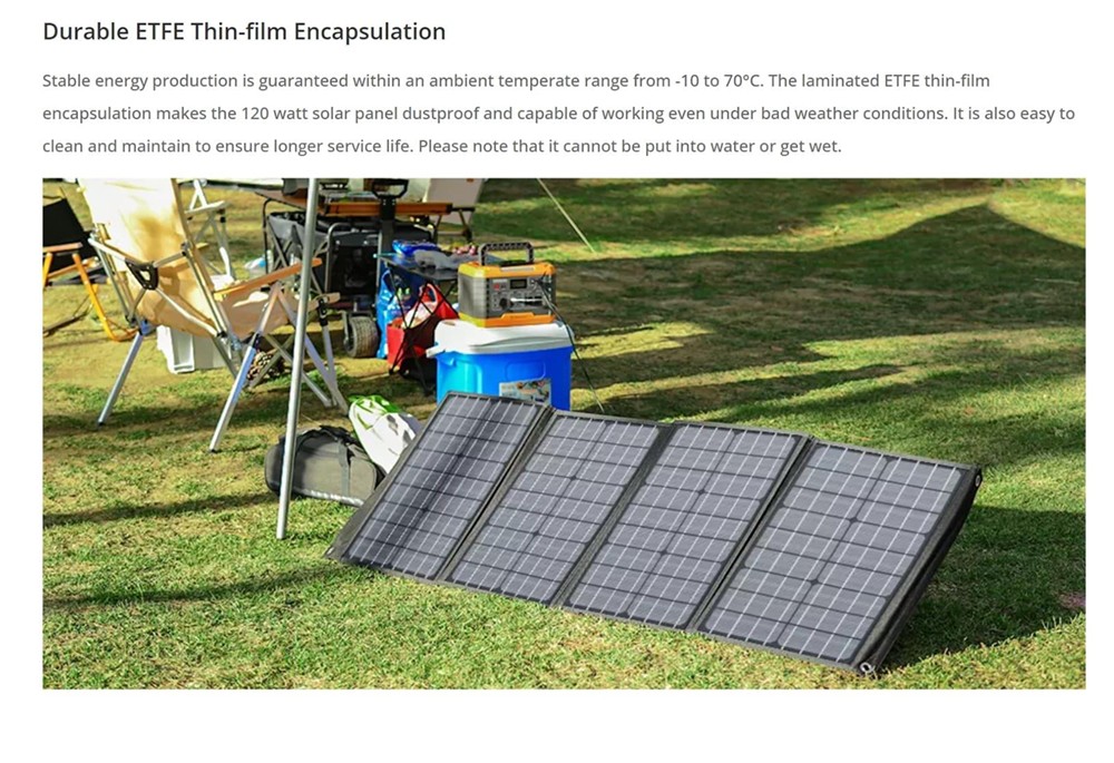 FJDynamics 120W Foldable Portable Solar Panel, 22% Energy Conversion Rate, Dustproof, High-Temperature Resistant 12 FJDynamics 120W Foldable Portable Solar Panel, 22% Energy Conversion Rate, Dustproof, High-Temperature Resistant