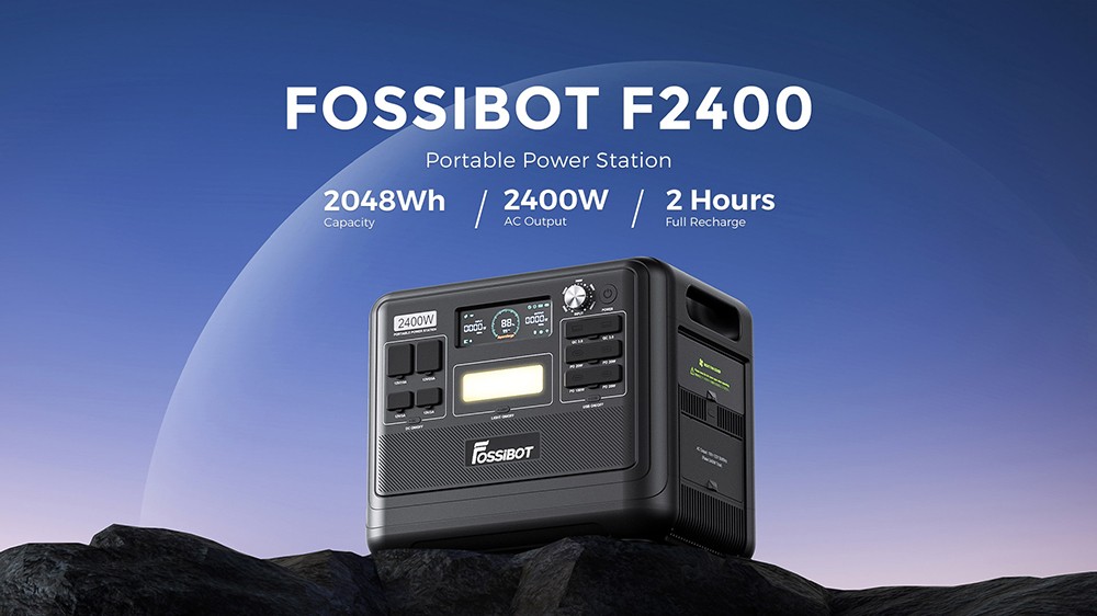 FOSSiBOT F2400 Portable Power Station, 2048Wh LiFePO4 Battery 2400W Output Solar Generator, 16 Output Ports, Input Power Adjustment Knob, Bidirectional Inverter - Green 14 FOSSiBOT F2400 Portable Power Station, 2048Wh LiFePO4 Battery 2400W Output Solar Generator, 16 Output Ports, Input Power Adjustment Knob, Bidirectional Inverter - Green