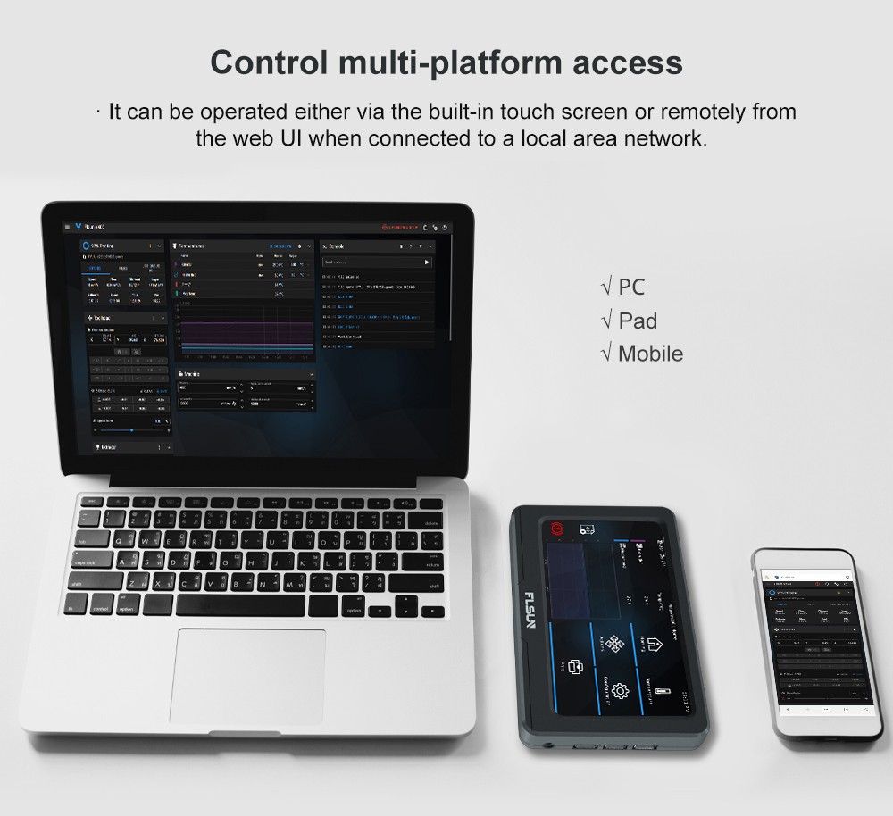 Flsun Speeder Pad, 3D Printing Pad Based-on Klipper Firmware, 1GB + 16GB, 7-inch Touch Screen, 1024x600 Resolution, WiFi Connection