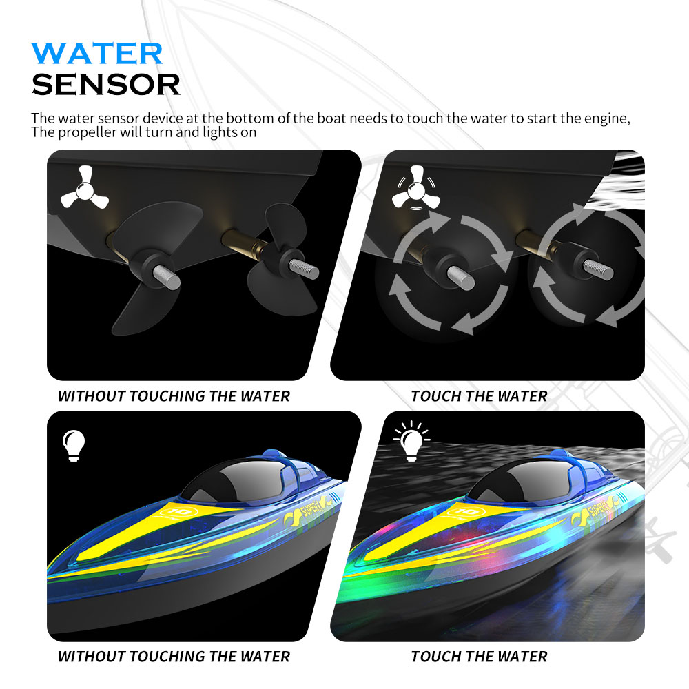 Flytec V555 2.4GHz Racing RC Boats 15KM/H With Transparent Cover And Bright LED Light Effect - Green One Battery