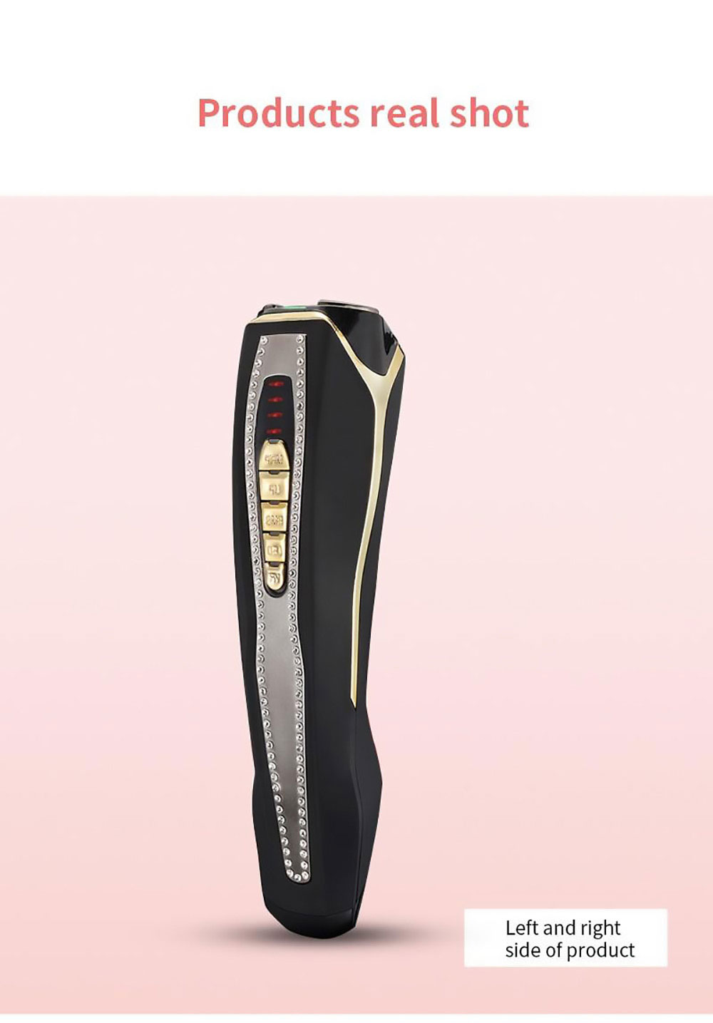 HS-989 RF Instrument Color Light Pulse Beauty Instrument, 80KHz Frequency, 5 LED Color Light Modes, 600mAh Battery Black