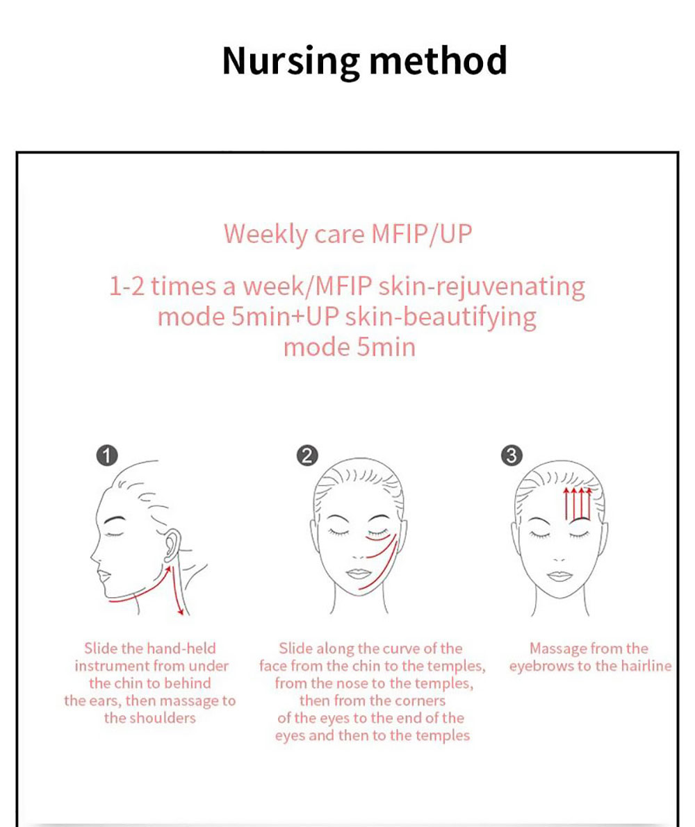 HS-989 RF Instrument Color Light Pulse Beauty Instrument, 80KHz Frequency, 5 LED Color Light Modes, 600mAh Battery - Red