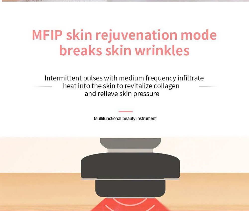 HS-989 RF Instrument Color Light Pulse Beauty Instrument, 80KHz Frequency, 5 LED Color Light Modes, 600mAh Battery - Red