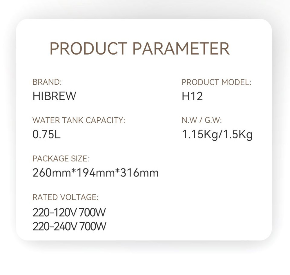 HiBREW H12 3-in-1 America Drip Coffee Machine, 700W Pour Over Tea Coffee Maker, 750ML Water Tank, Glass Teapot - White