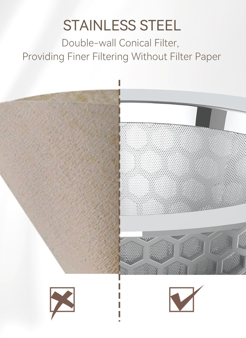 HiBREW H12 3-in-1 America Drip Coffee Machine, 700W Pour Over Tea Coffee Maker, 750ML Water Tank, Glass Teapot - White