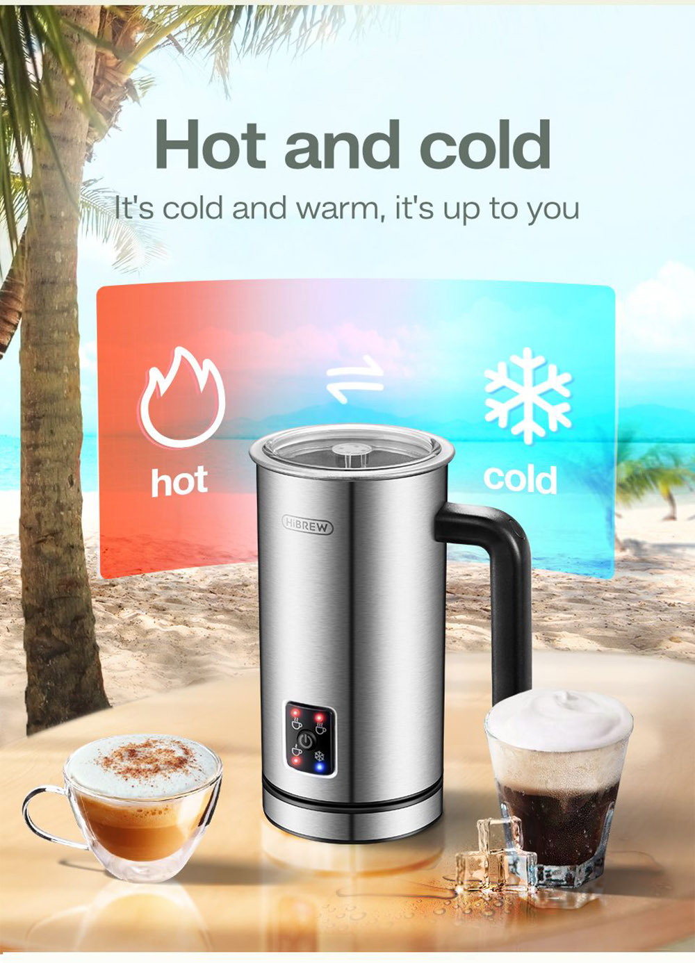 HiBREW M3 4in1 Milk Frother Foamer EU Plug