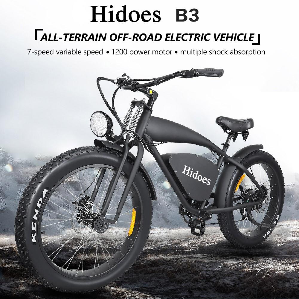 Hidoes B3 Electic Bike 1200W Brushless Motor 60km/h Max Speed 48V 17.5Ah Battery for 50-60km Mileage 90kg Max Load