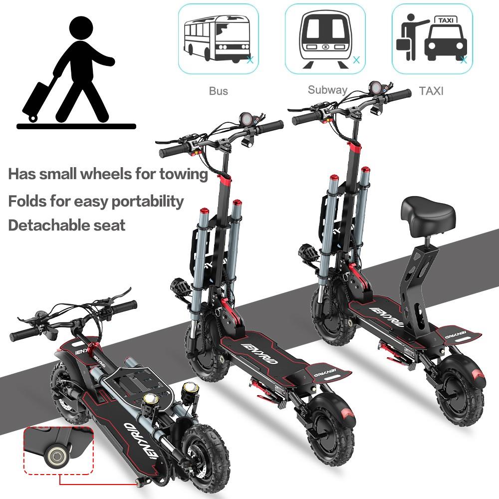 IENYRID ES20 Electic Scooter 11'' Tire 48v20AH 1200W*2 Motors 55km/h Top Speed 50-60km Mileage 150kg Load