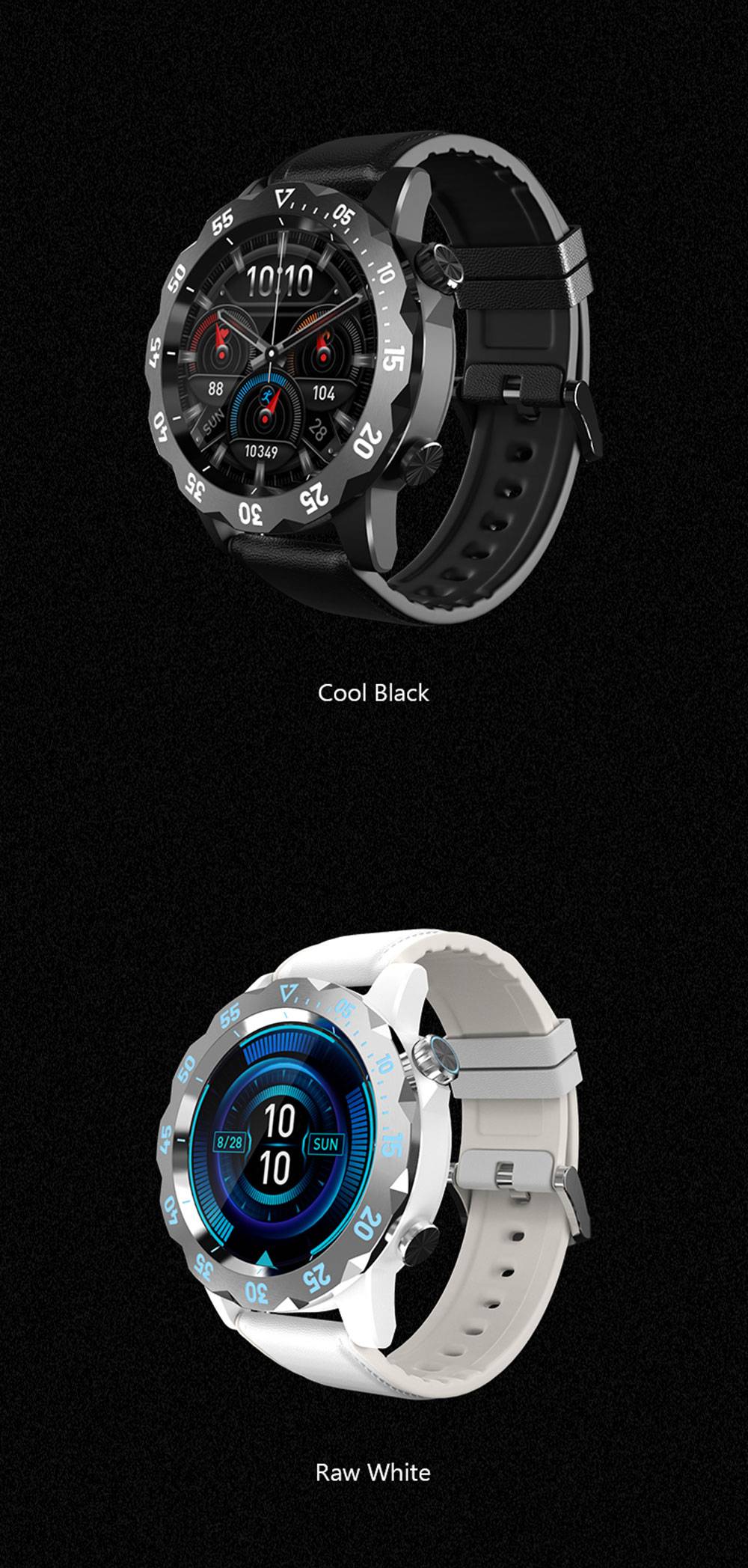 KAVVO Oyster Urban O1EL Smartwatch, Bluetooth Calling Watch, 1.32'' TFT Screen, 24h Heart Rate, Blood Oxygen - Black