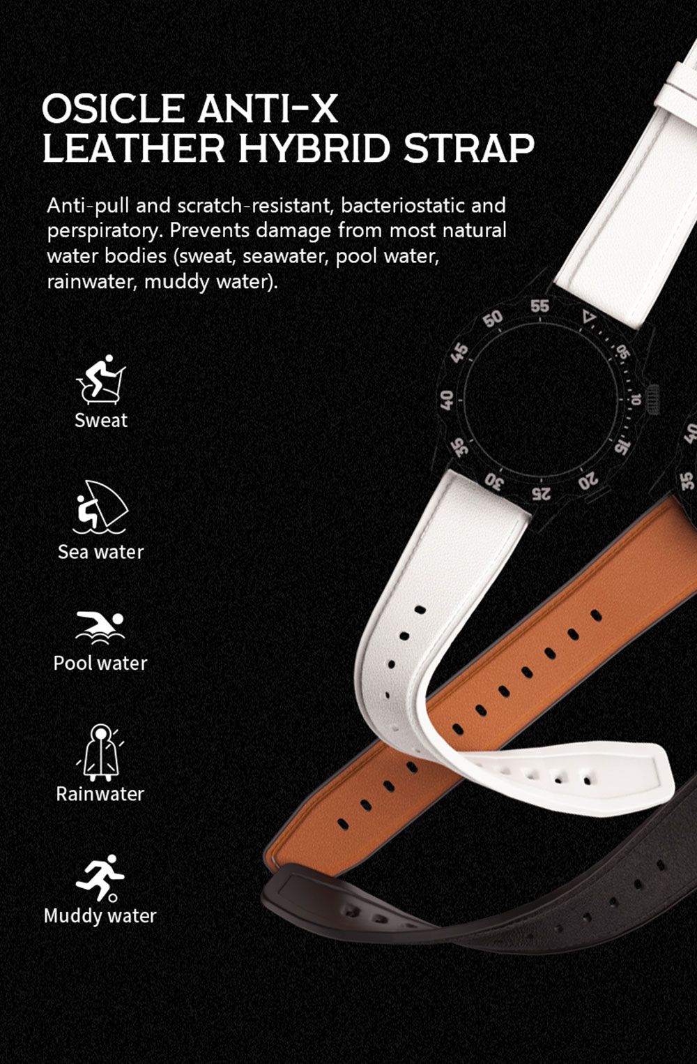 KAVVO Oyster Urban O1EL Smartwatch, Bluetooth Calling Watch, 1.32'' TFT Screen, 24h Heart Rate, Blood Oxygen - Black