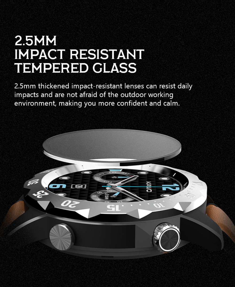KAVVO Oyster Urban O1EL Smartwatch, Bluetooth Calling Watch, 1.32'' TFT Screen, 24h Heart Rate, Blood Oxygen - Grey