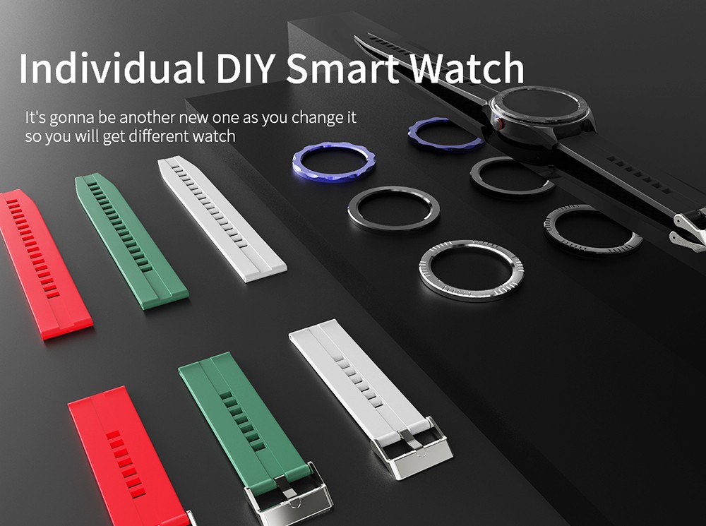 Lenovo R1 Smartwatch 1.3'' TFT Screen 7 Sport Modes, Sleeping & Heart Rate Monitor, DIY Design Watch, IP68 Waterproof - Black