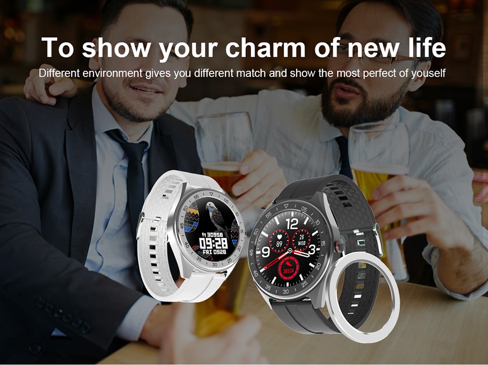 Lenovo R1 Smartwatch 1.3'' TFT Screen 7 Sport Modes, Sleeping & Heart Rate Monitor, DIY Design Watch, IP68 Waterproof - Black