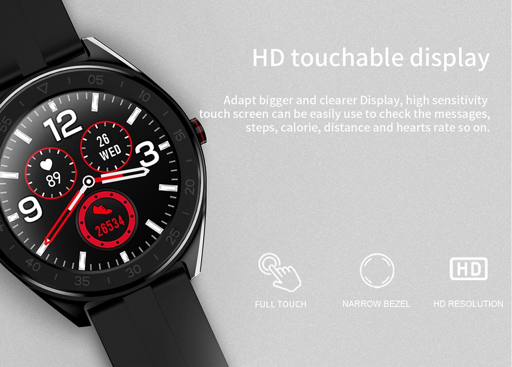 Lenovo R1 Smartwatch 1.3'' TFT Screen 7 Sport Modes, Sleeping & Heart Rate Monitor, DIY Design Watch, IP68 Waterproof - Black