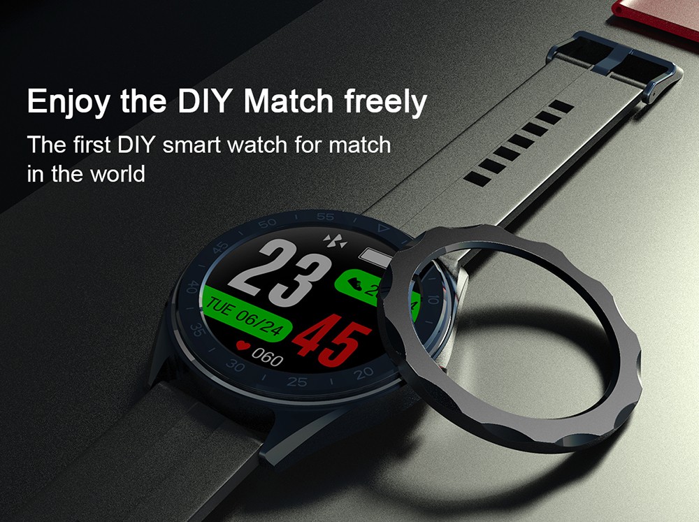 Lenovo R1 Smartwatch 1.3'' TFT Screen 7 Sport Modes, Sleeping & Heart Rate Monitor, DIY Design Watch, IP68 Waterproof - Grey