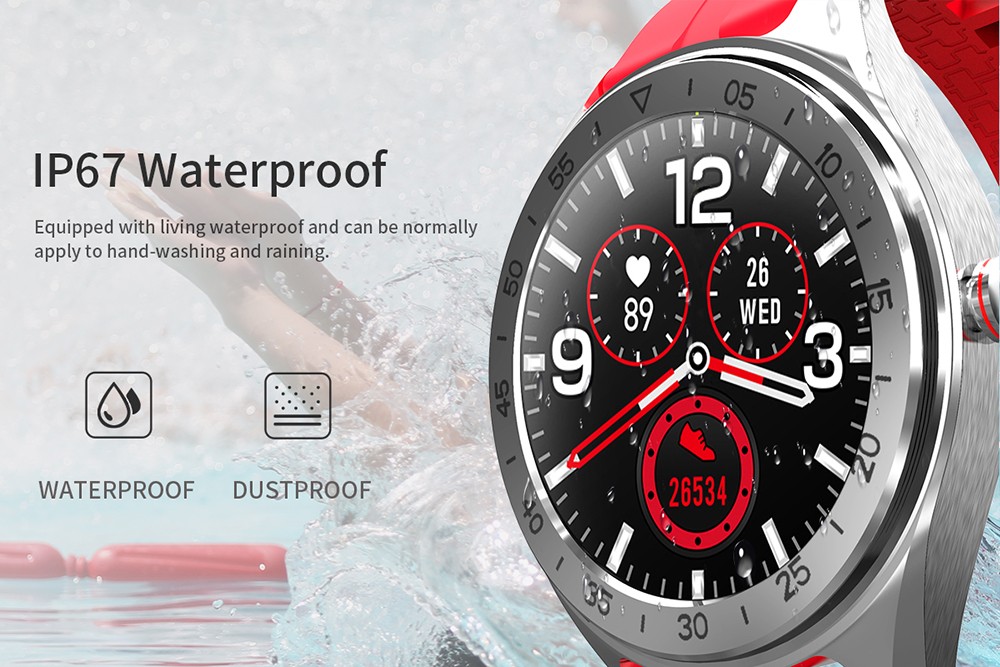 Lenovo R1 Smartwatch 1.3'' TFT Screen 7 Sport Modes, Sleeping & Heart Rate Monitor, DIY Design Watch, IP68 Waterproof - Grey