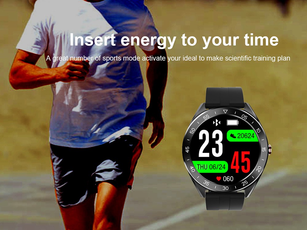 Lenovo R1 Smartwatch 1.3'' TFT Screen 7 Sport Modes, Sleeping & Heart Rate Monitor, DIY Design Watch, IP68 Waterproof - Grey