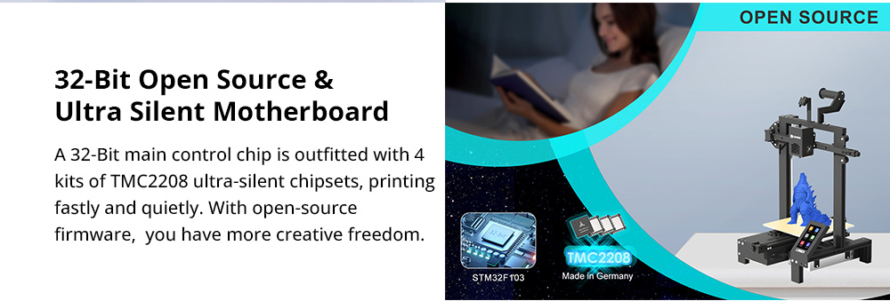 Longer LK4 X 3D Printer, Auto Leveling, 0.1mm Accuracy, 180mm/s Speed, 95% Pre-Assembled, Resume Printing, 32-Bit Open Source, 220x220x250mm