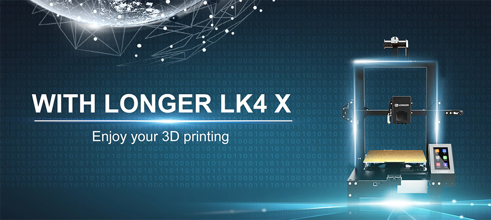 Longer LK4 X 3D Printer, Auto Leveling, 0.1mm Accuracy, 180mm/s Speed, 95% Pre-Assembled, Resume Printing, 32-Bit Open Source, 220x220x250mm