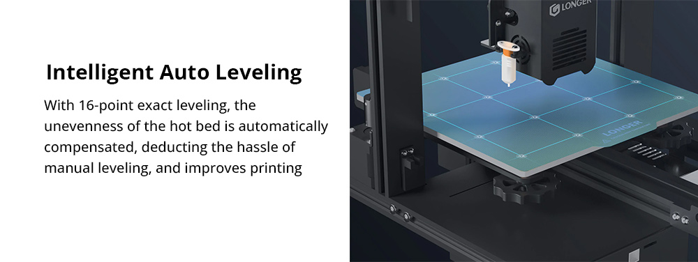 Longer LK4 X 3D Printer, Auto Leveling, 0.1mm Accuracy, 180mm/s Speed, 95% Pre-Assembled, Resume Printing, 32-Bit Open Source, 220x220x250mm