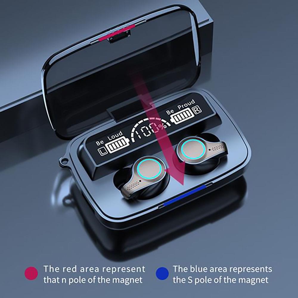 M18 TWS Earbuds Bluetooth 5.1 Wireless 9D Stereo Hi-Fi for Sports Waterproof with Mic