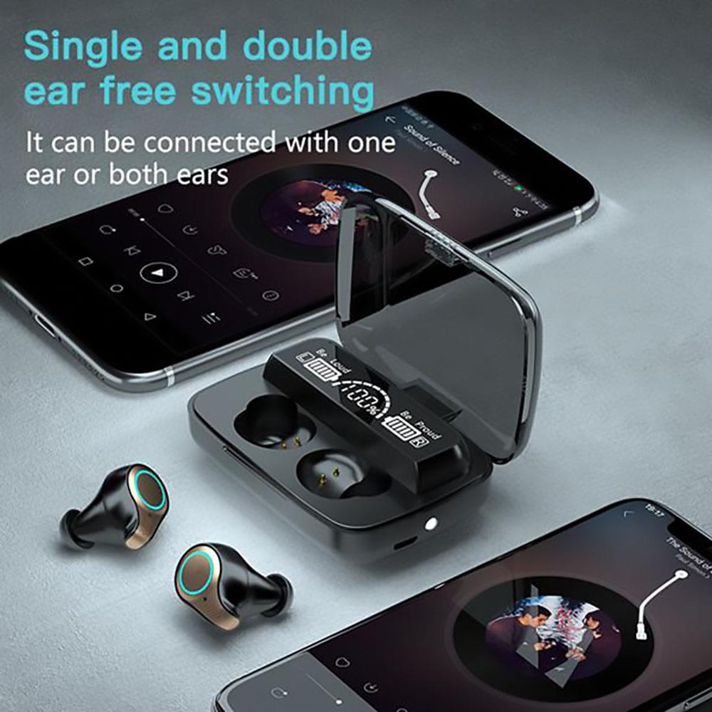 M18 TWS Earbuds Bluetooth 5.1 Wireless 9D Stereo Hi-Fi for Sports Waterproof with Mic