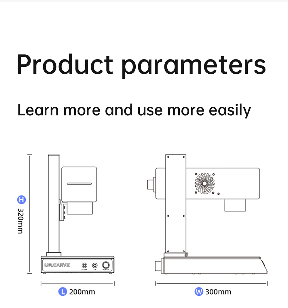 MR CARVE M4 Laser Engraver Cutter, 2W+5W Dual Laser, 0.001mm Accuracy, 10000mm/s Speed, 360 Degree Rotation Carving, Engraving All Materials, 70*70mm - EU Plug