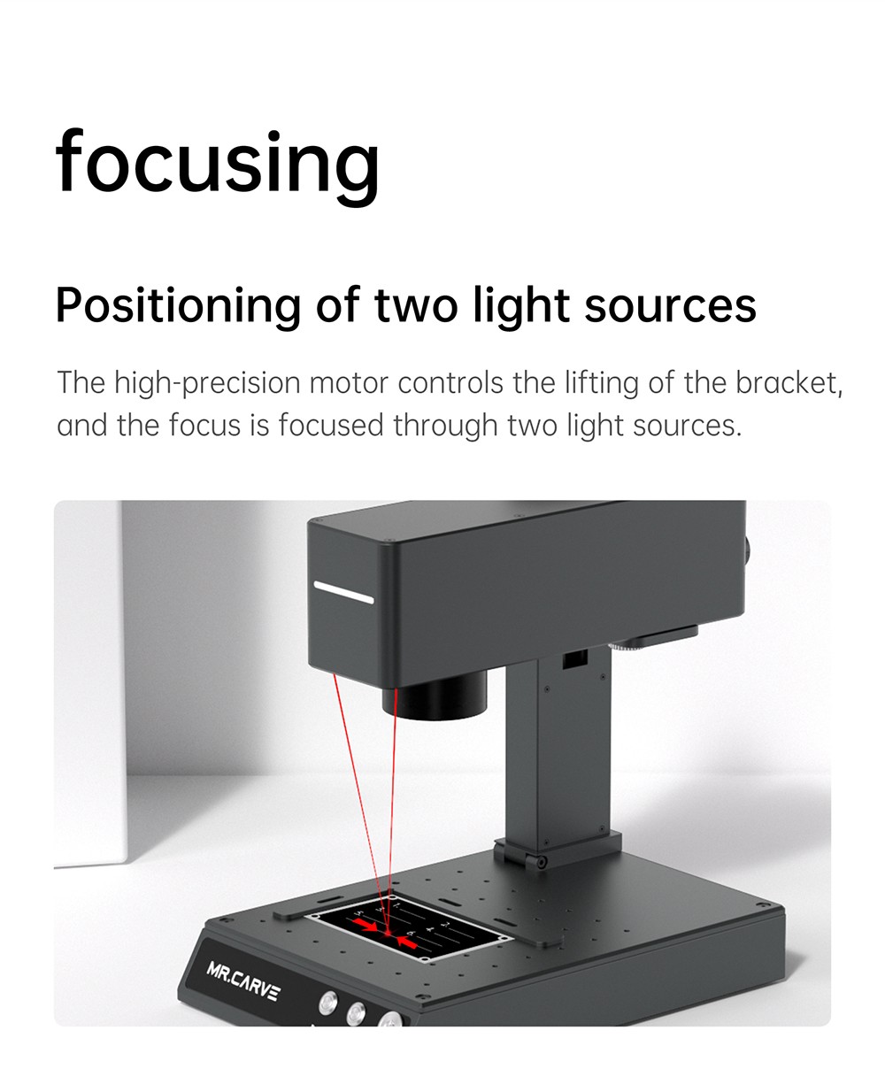 MR CARVE M4 Laser Engraver Cutter, 2W+5W Dual Laser, 0.001mm Accuracy, 10000mm/s Speed, 360 Degree Rotation Carving, Engraving All Materials, 70*70mm - EU Plug