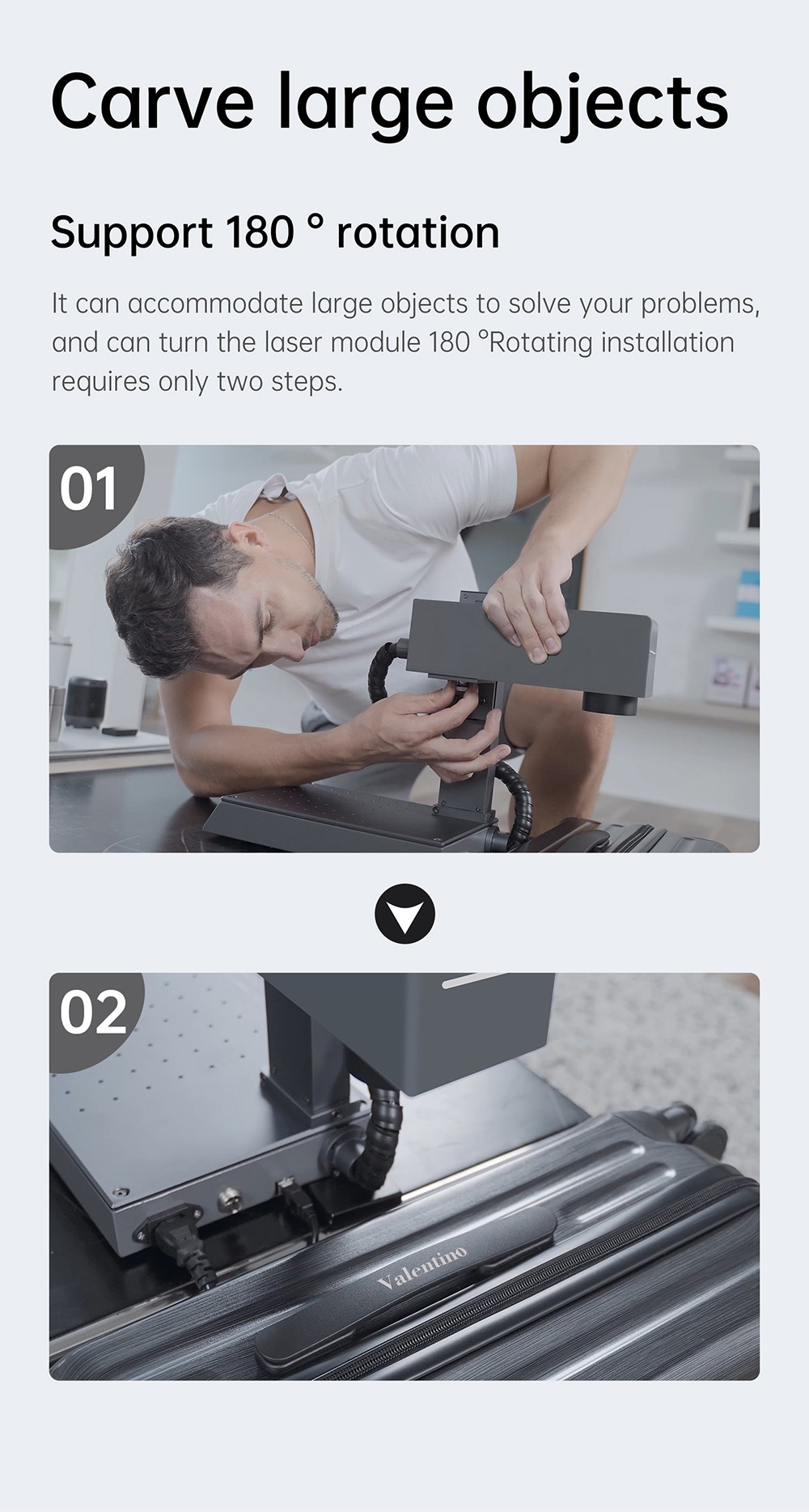 MR CARVE M4 Laser Engraver Cutter, 2W+5W Dual Laser, 0.001mm Accuracy, 10000mm/s Speed, 360 Degree Rotation Carving, Engraving All Materials, 70*70mm - UK Plug