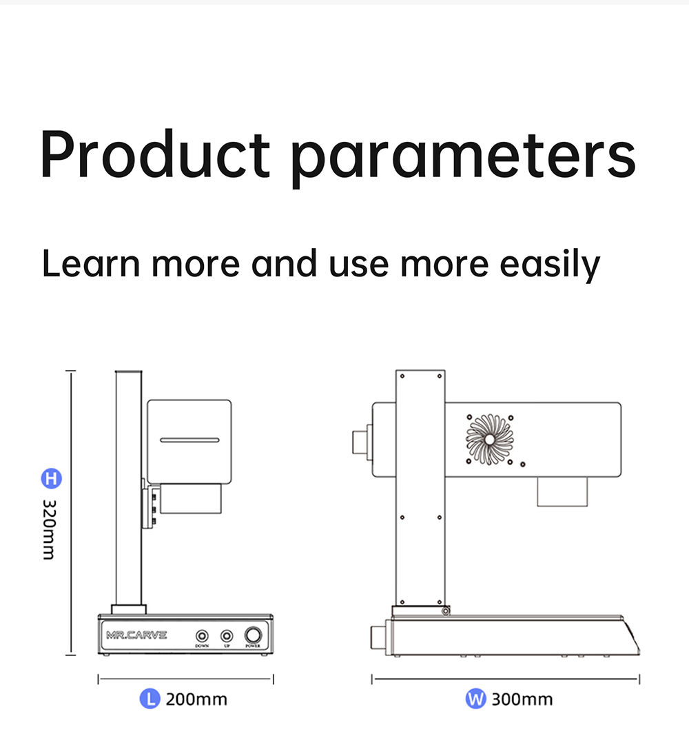 MR CARVE M4 Laser Engraver Cutter, 2W+5W Dual Laser, 0.001mm Accuracy, 10000mm/s Speed, 360 Degree Rotation Carving, Engraving All Materials, 70*70mm - UK Plug