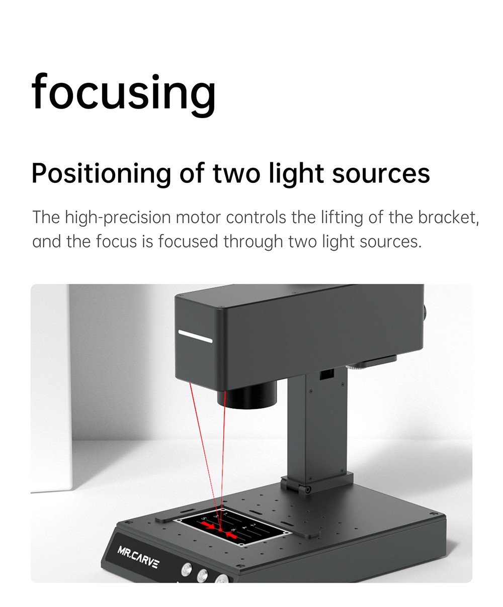 MR CARVE M4 Laser Engraver Cutter, 2W+5W Dual Laser, 0.001mm Accuracy, 10000mm/s Speed, 360 Degree Rotation Carving, Engraving All Materials, 70*70mm - UK Plug