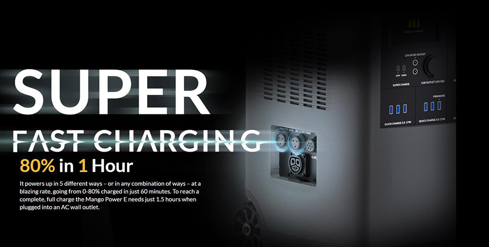 Mango Power 2*Mango Power E Portable Power Stations with mSocket, 7kWh LFP Battery, 14kWh Expanded Capacity, 16 Output Ports, Charging 80% in 1 Hour, App Control