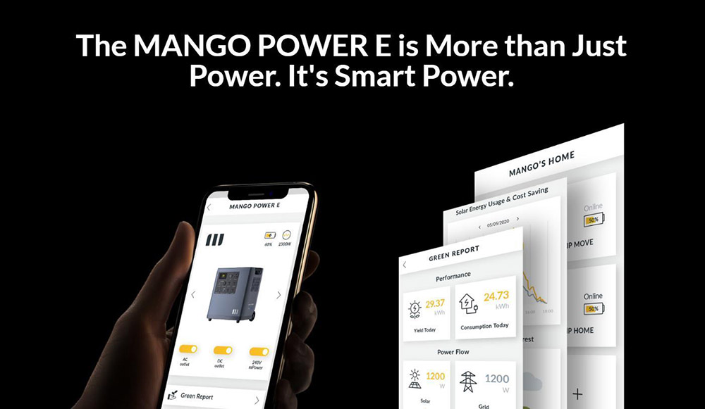 Mango Power 2*Mango Power E Portable Power Stations with mSocket, 7kWh LFP Battery, 14kWh Expanded Capacity, 16 Output Ports, Charging 80% in 1 Hour, App Control