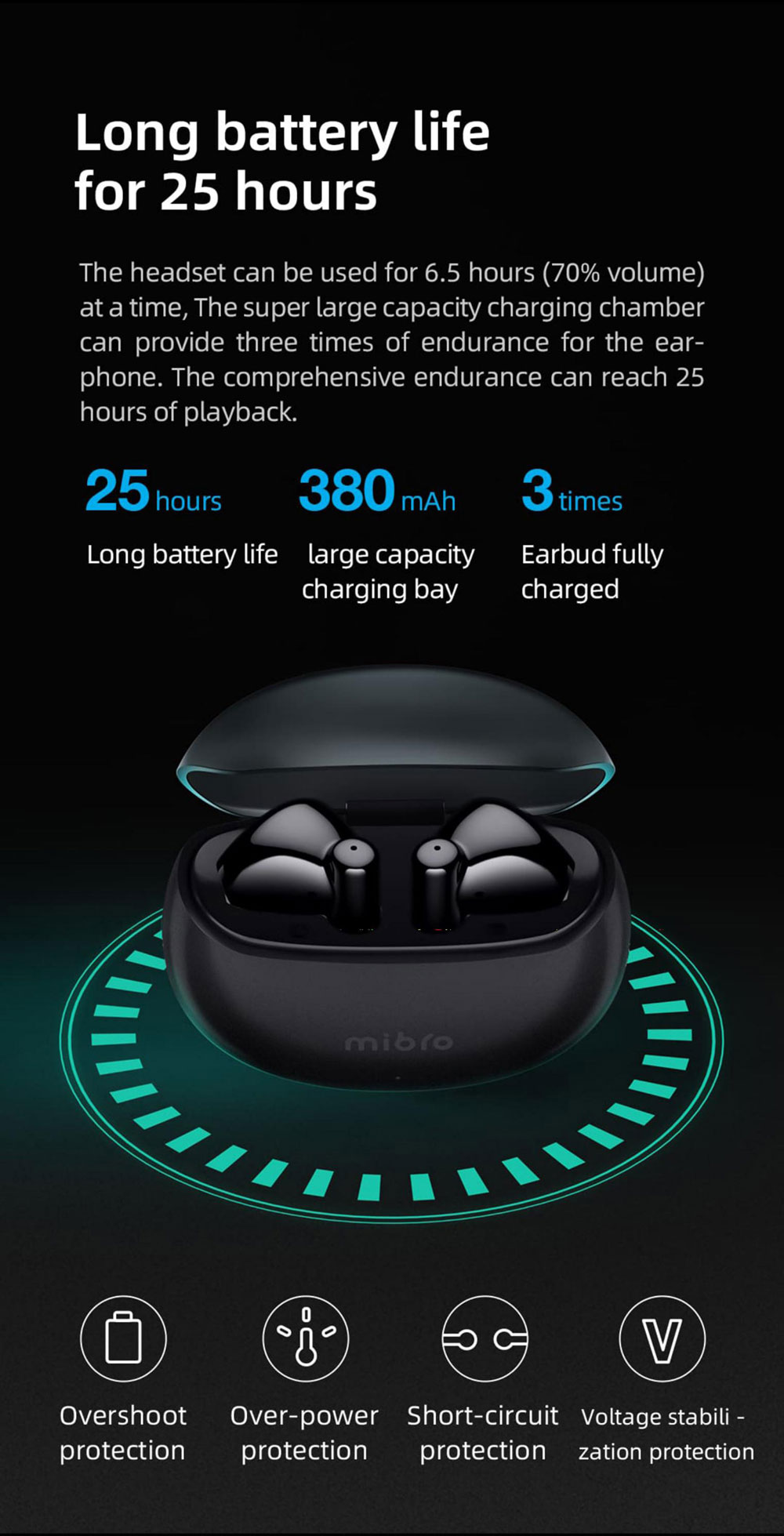 Mibro Earbuds 2 TWS True Wireless Stereo Earbuds, Bluetooth 5.3, AI Noise Cancellation - Black 17 Mibro Earbuds 2 TWS True Wireless Stereo Earbuds, Bluetooth 5.3, AI Noise Cancellation - Black