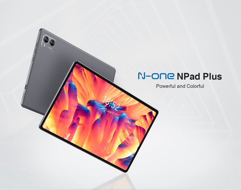 N-one NPad Plus MTK8183 Octa Core 6GB+128GB 10.36'' 2000x1200 Incell Resolution Screen Android 12 5MP+13MP двойна камера